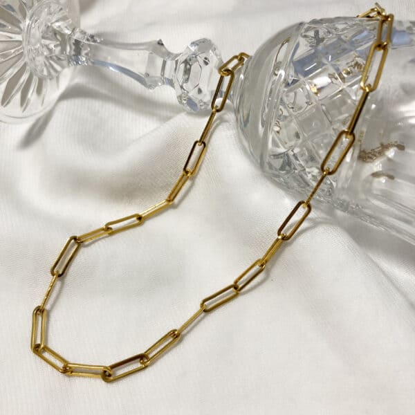 Collier&nbsp;grosse maille doré