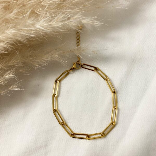 Bracelet grosse maille doré