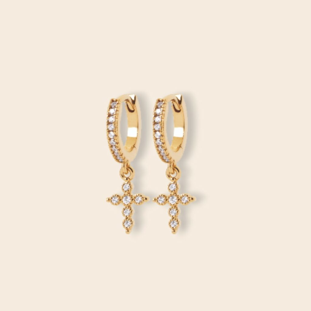 Créoles JENY croix - Doré