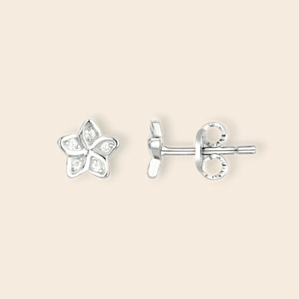 Puces FLORIE fleur – Argent