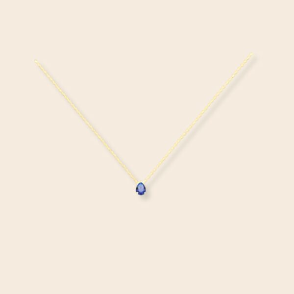 Collier Lys goutte - Bleu  - Doré