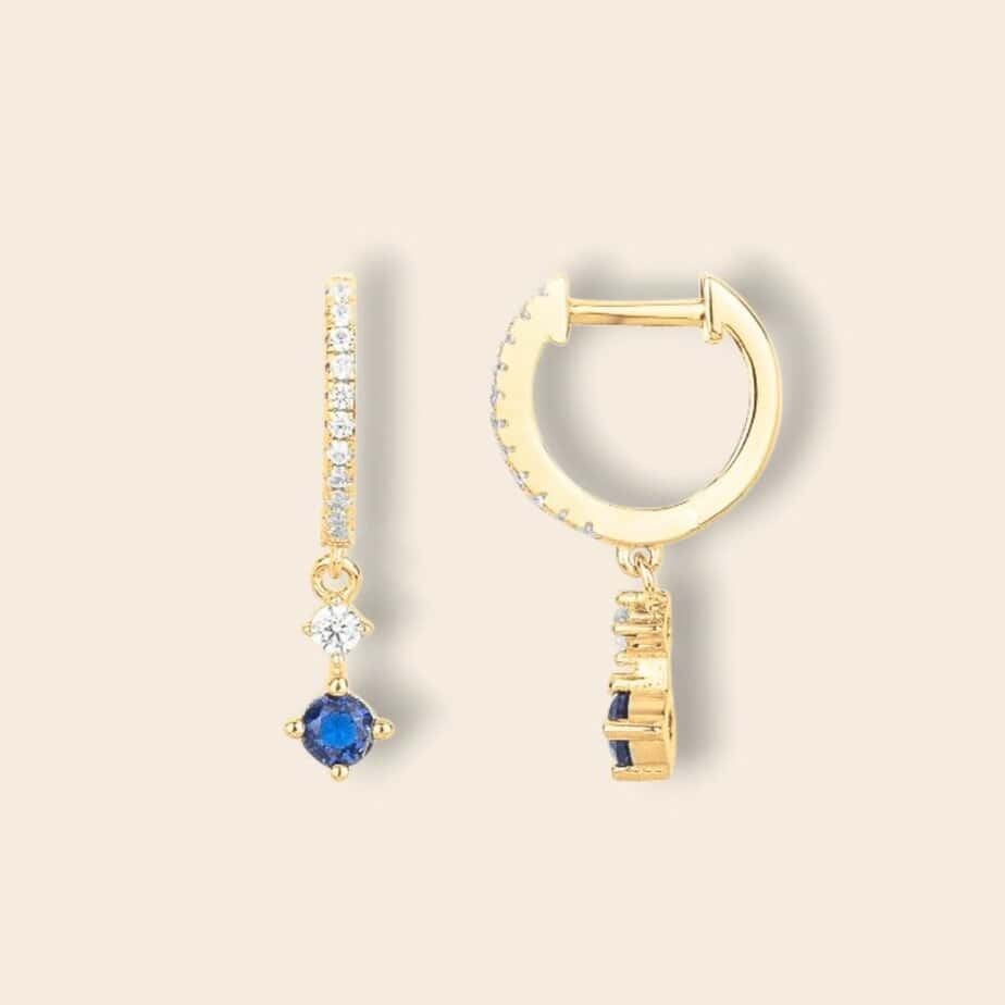 Créoles PAOLA - bleu - Doré