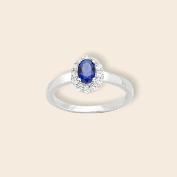 Bague APOLINE Argent bleu foncé