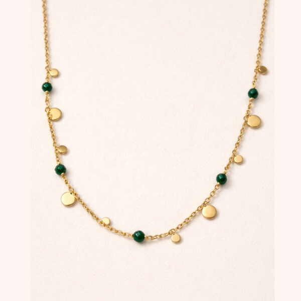 Collier PERLE vert doré
